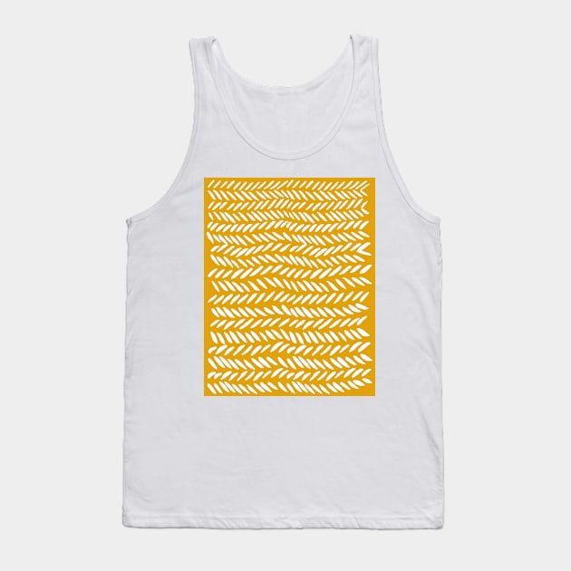 Knitting pattern - white on ochre Tank Top by wackapacka